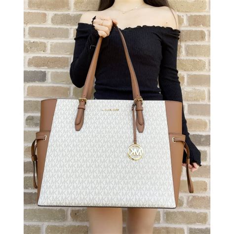 michael kors jet set top zip tote vanilla|jet set tote bag.